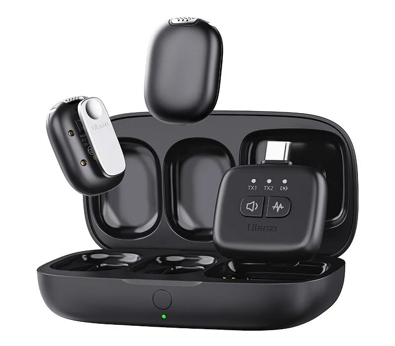 Беспроводная система Ulanzi A30 Wireless Microphone, TX+TX+RX, USB-C, Lightning, 3.5 мм, черный