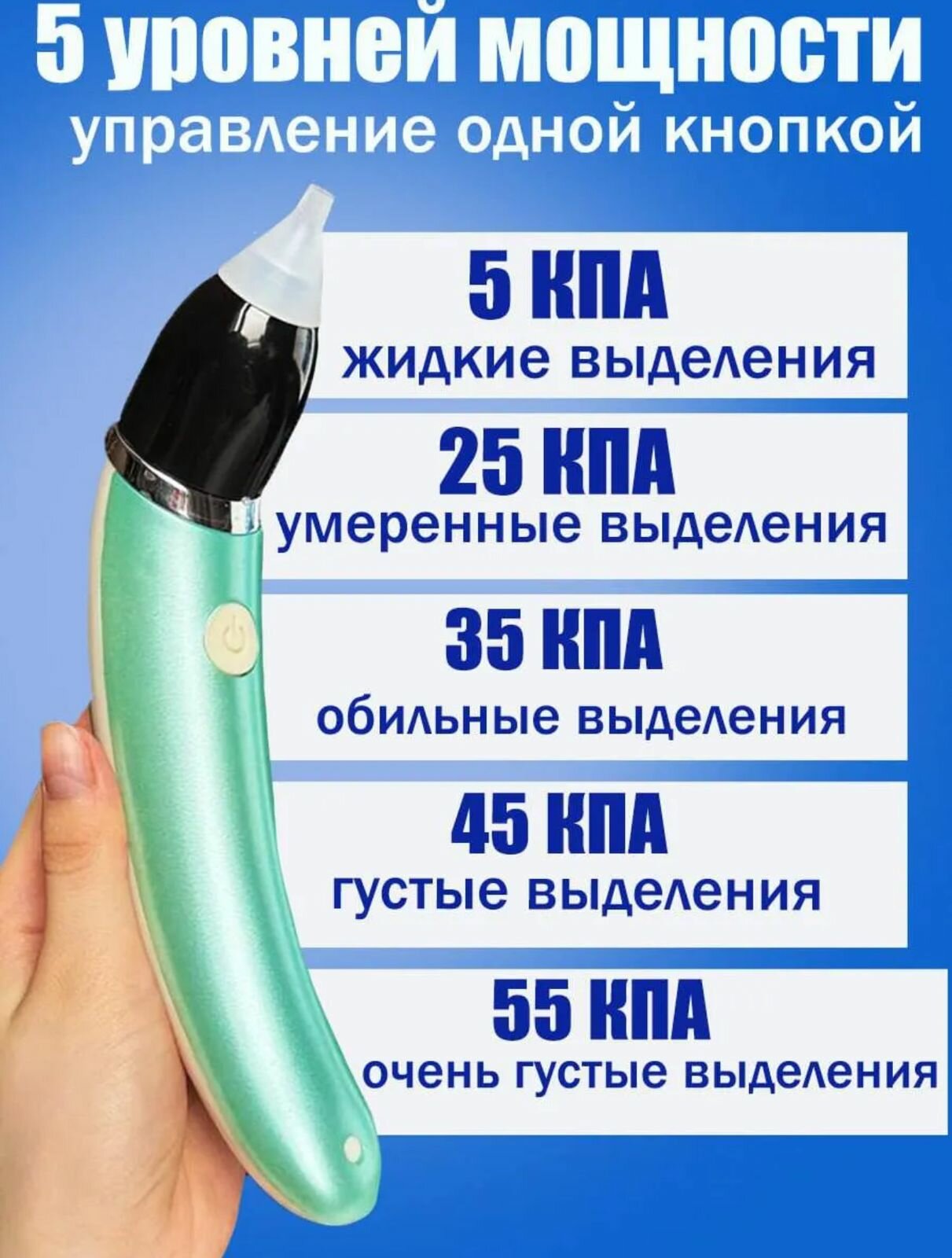 Аспираторы Для Носа Назальный аспиратор, для новорожденных, электрический, силиконовый наконечник, зеленый