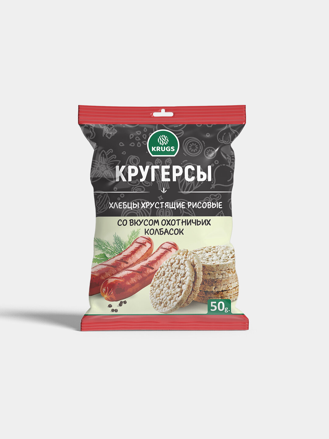 Хлебцы рисовые цельно зерновые со вкусом охотничьих колбасок