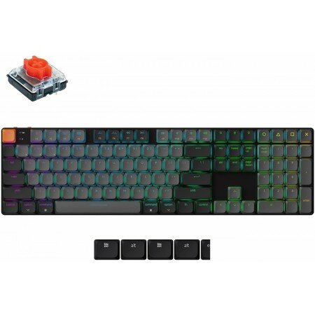 Клавиатура Keychron K5 V2 K5X-H1 (Gateron Low Profile Red 2.0), игровая, механическая, полностью металлическая