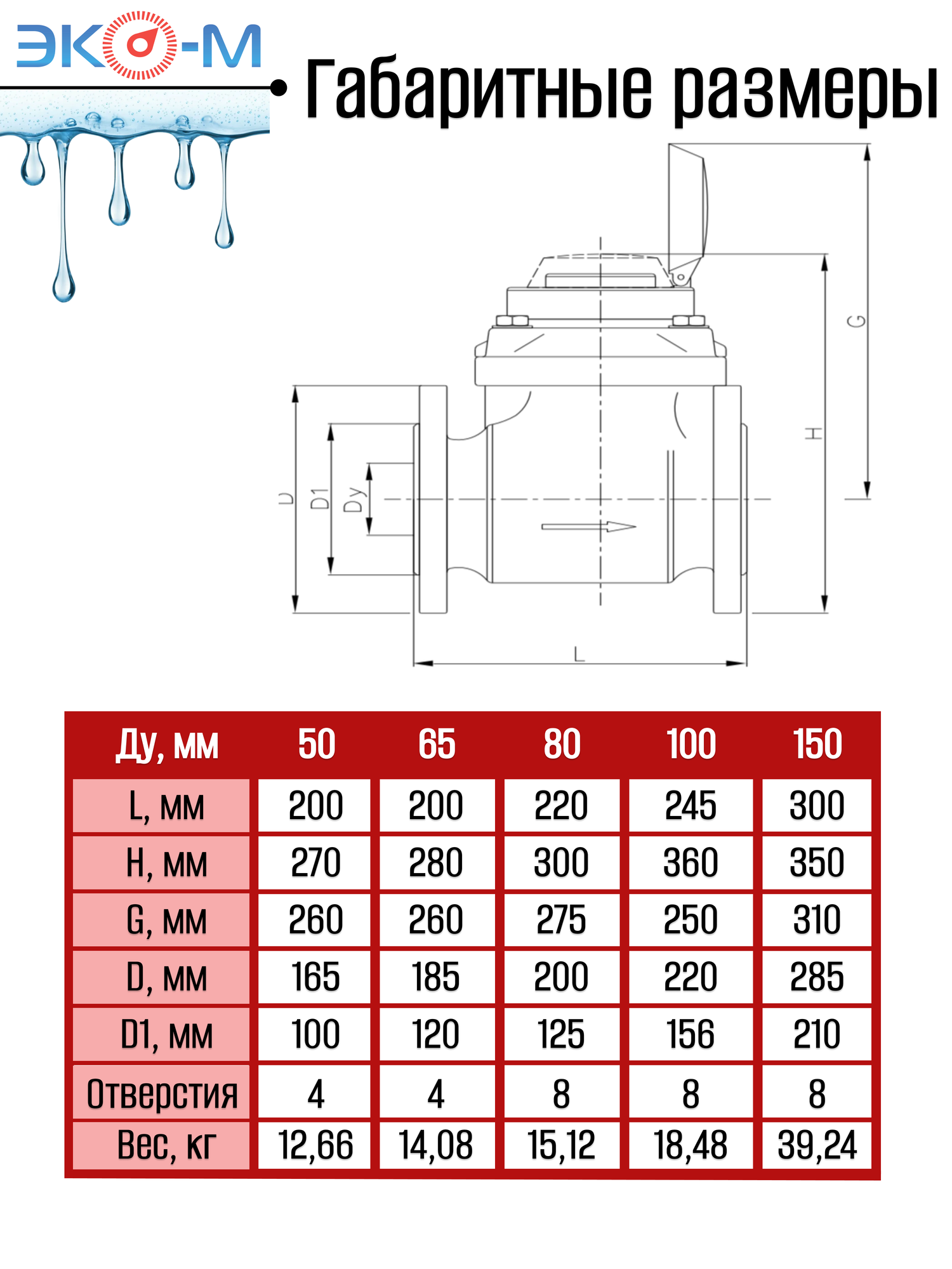 Счетчик воды ЭКОМЕРА-50Ф Универсальный — фото 1