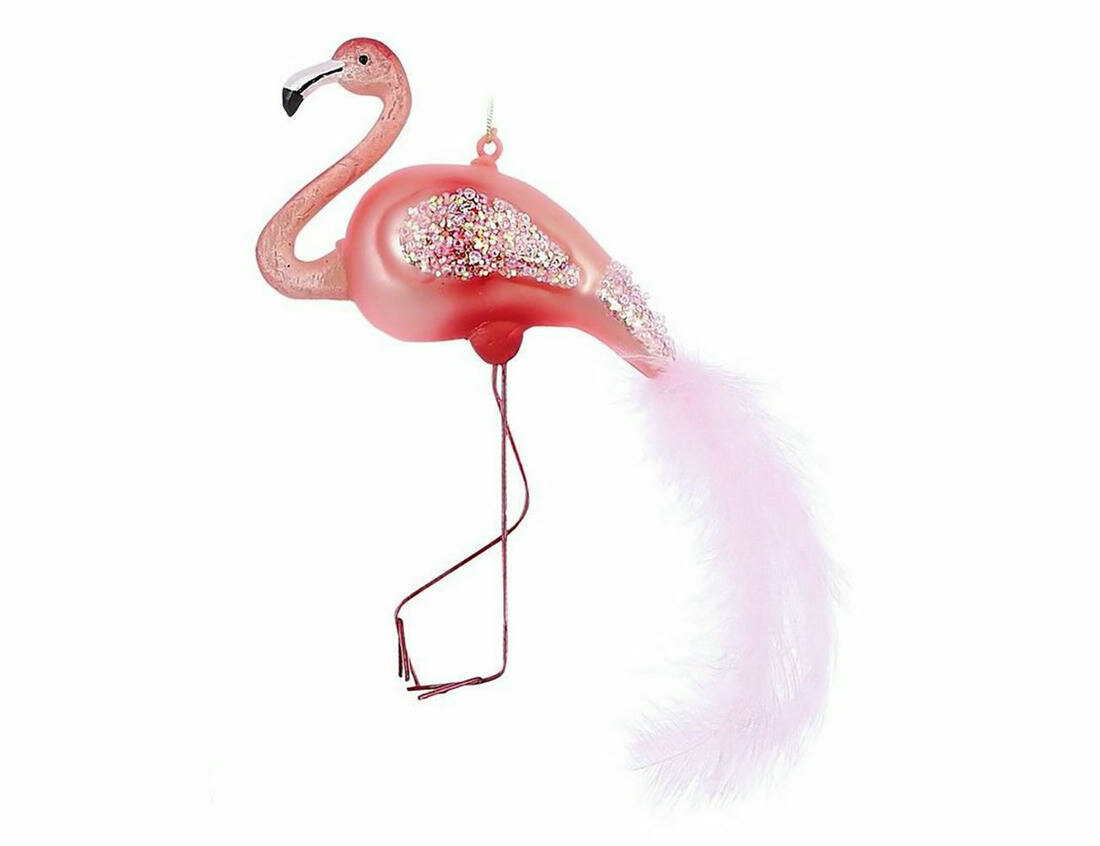 Стеклянная ёлочная игрушка, нежно розовый, 13 см, Edelman