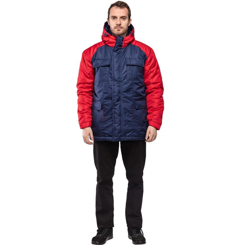 Куртка рабочая зимняя з41-КУ цв. синий/красный (р.60-62) 182-188