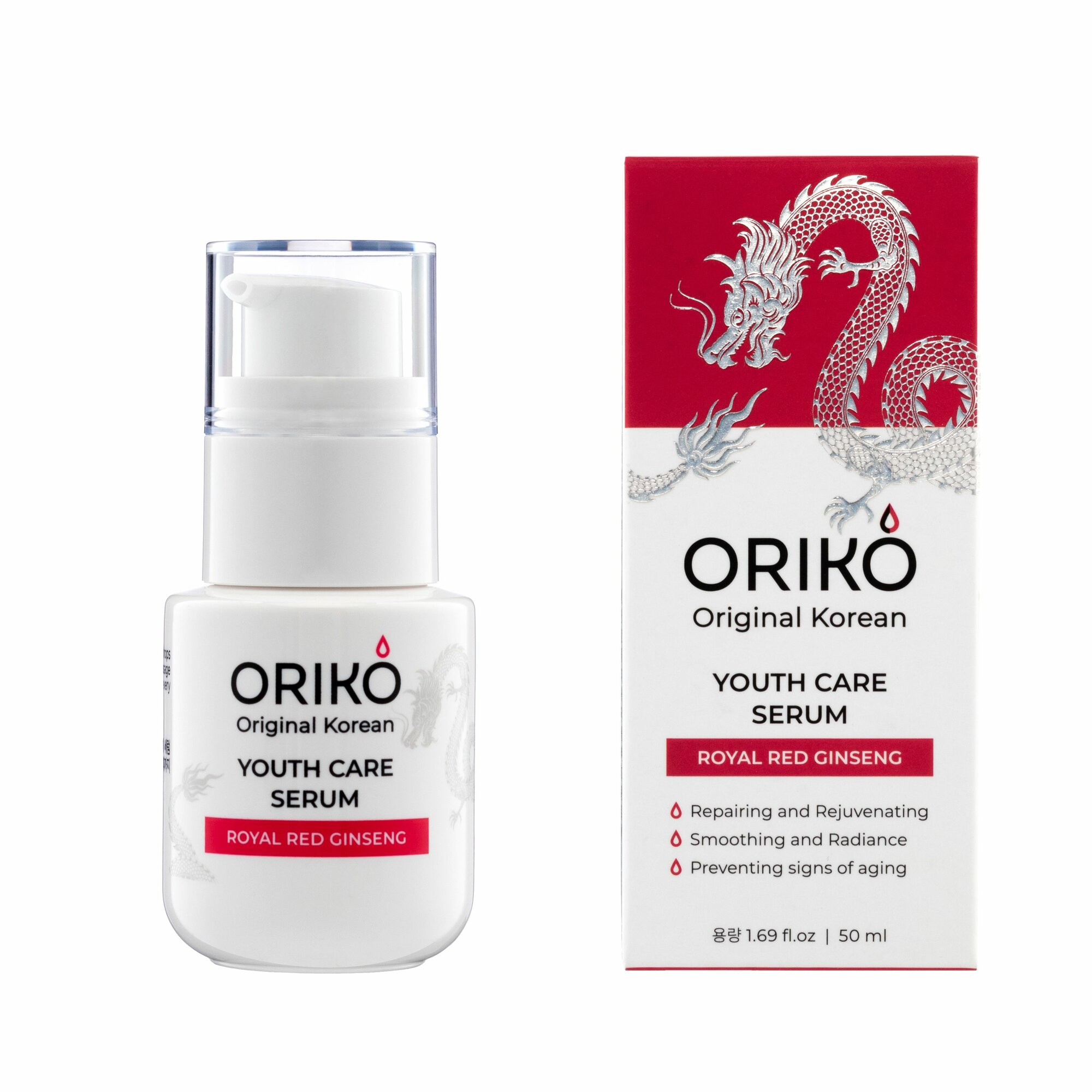 Тонизирующая сыворотка ORIKO с экстрактом красного женьшеня против первых морщин ORIKO Royal Red Ginseng Youth Care Serum 50мл