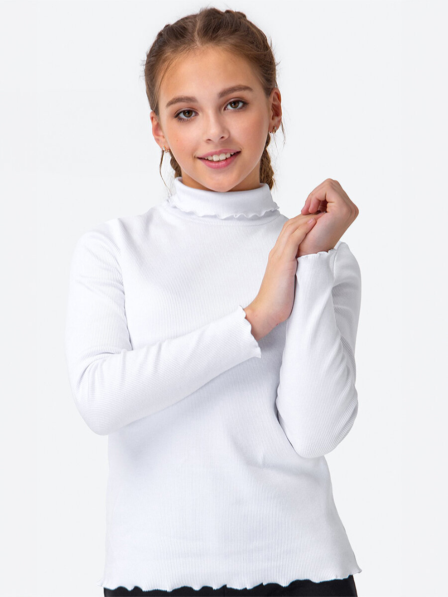 Водолазка Happyfox Для девочек, размер 152, белый