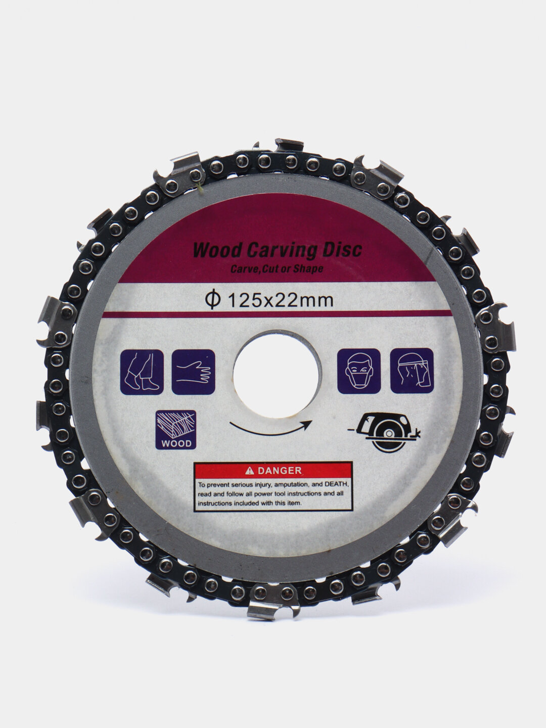 Цепной диск 5 дюймов (125 х 22 mm) по дереву для болгарки 14 шипов