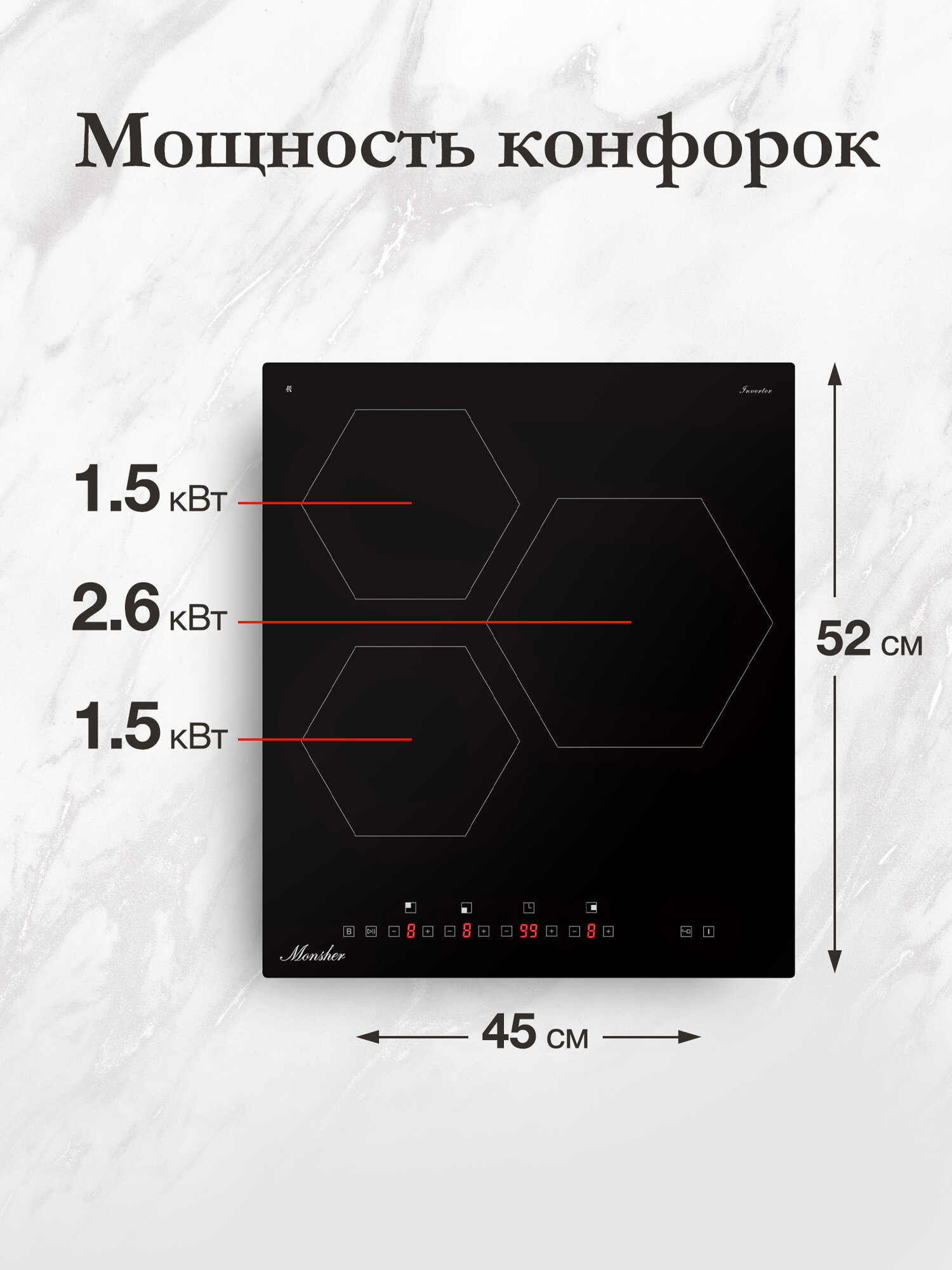 Встраиваемые Варочные Панели Xiaomi Индукционная встраиваемая варочная поверхность Monsher MHI 4505 (Модификация 2025 года)