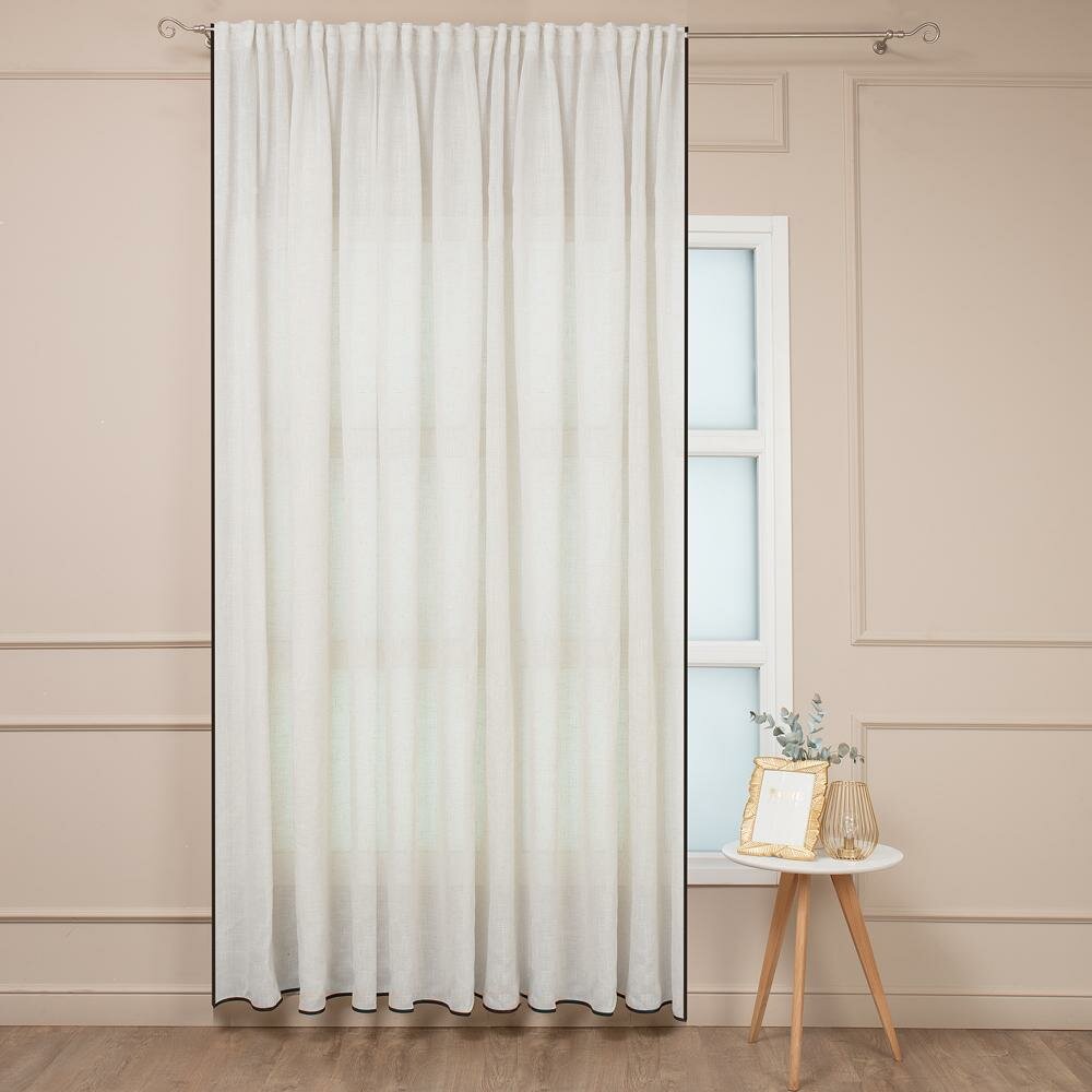 Штора на ленте 300x280 см цвет бежевый