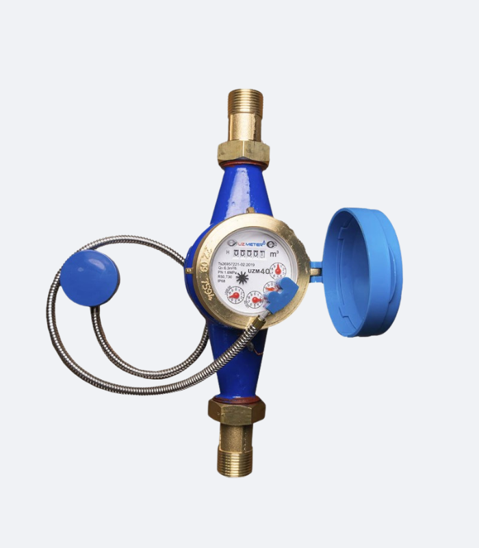 Импульсный счетчик воды Uzmeter DN-40, механический, крыльчатый, 1/2", 1 шт.