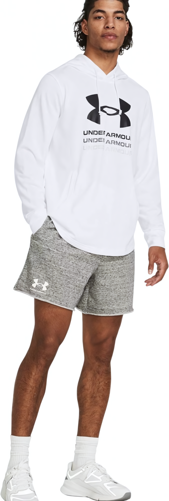 Шорты спортивные Under Armour Rival Terry, размер SM, серый — фото 1