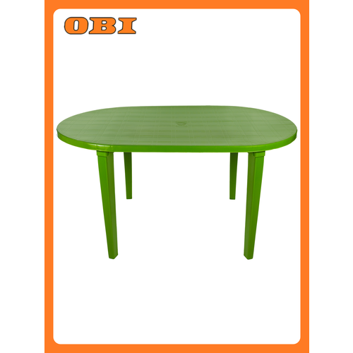 Стол овальный, пластик зеленый, 1400х800х710 мм