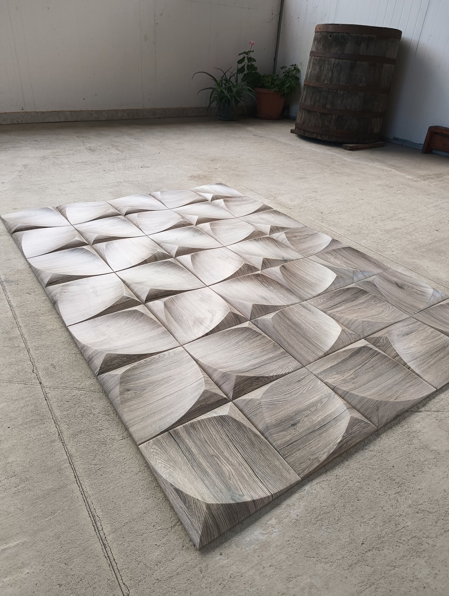 Гипсовые Панели Стеновые панели 3D, ПВХ, влагостойкие, дуб, 30x30 см