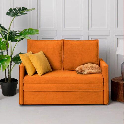 Изображение товара Диван - кровать Бонн с ортопедическим основанием, механизм выкатной, 133 х 78 х 85 см, оранжевый