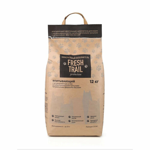 Наполнитель Fresh Trail Premium кремниевый, впитывающий, 12 кг