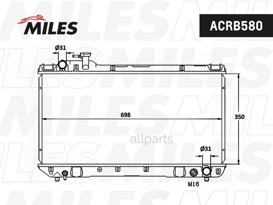 MILES ACRB580 Радиатор TOYOTA RAV4 2.0 94-00 паяный