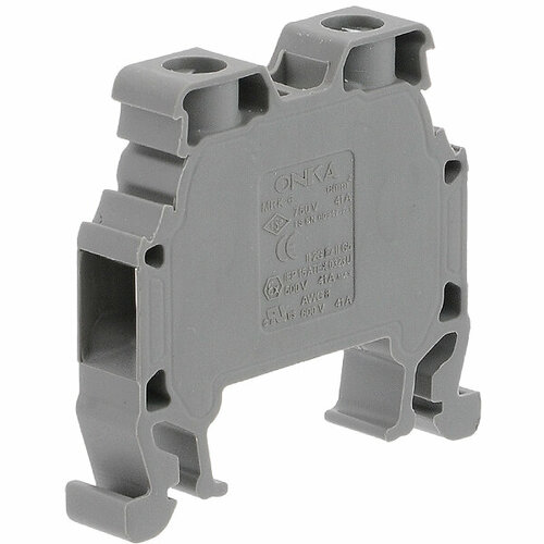 Клемма MRK 6 винтовая 1010032/ 1032 серая 6мм2 41А 750В ширина 8,1мм ONKA (7 шт. в комплекте)