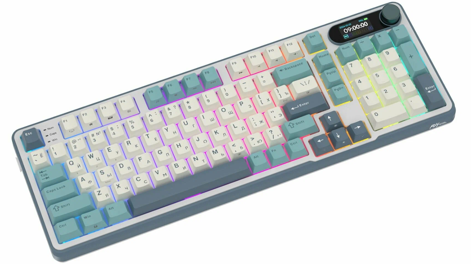 Клавиатура Royal Kludge RK-S98 Sky Blue (USB/2.4 GHz/Bluetоoth, RGB, Hot Swap, Chartreuse switch) — фото 1