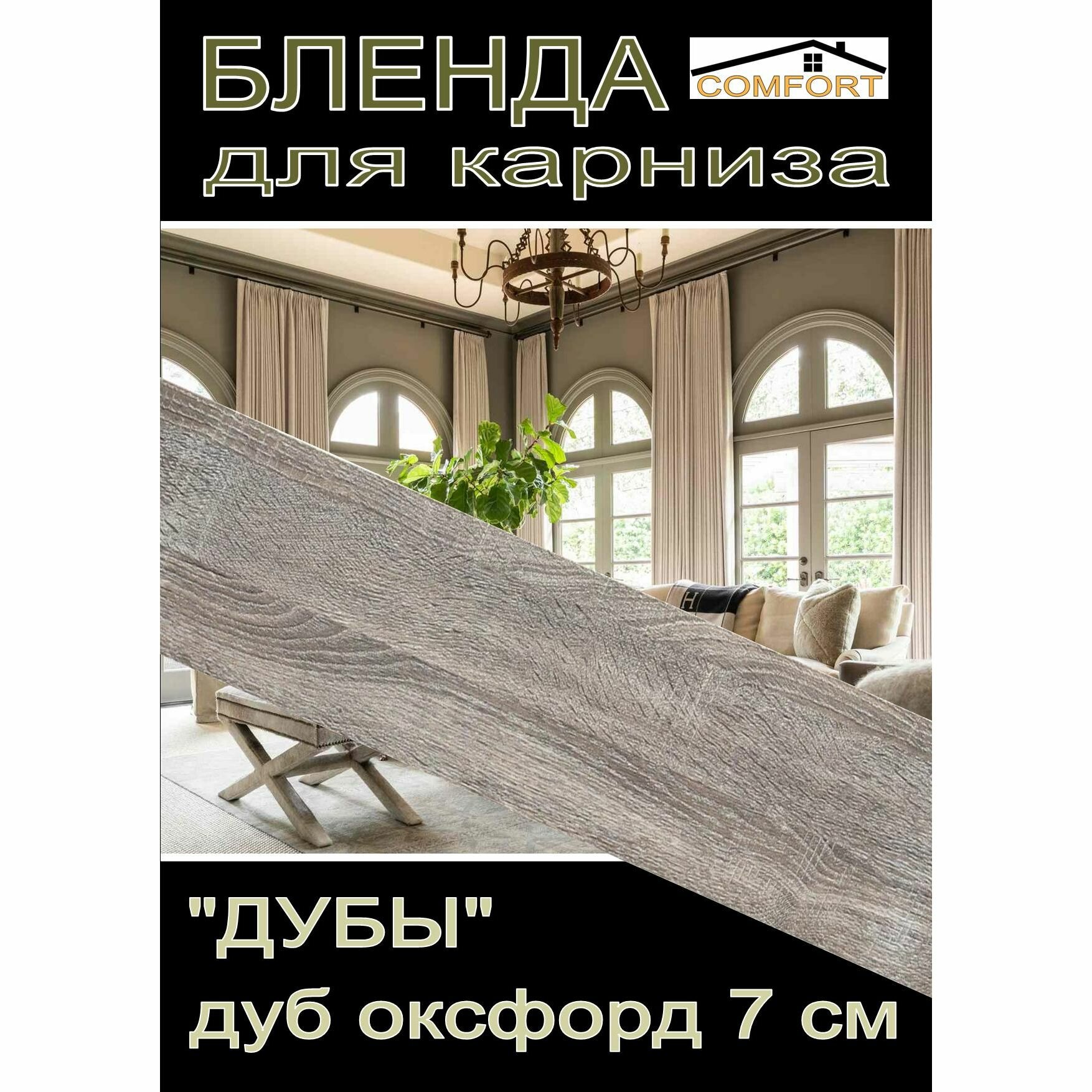 Декоративная планка ( Бленда) для карниза 7см 