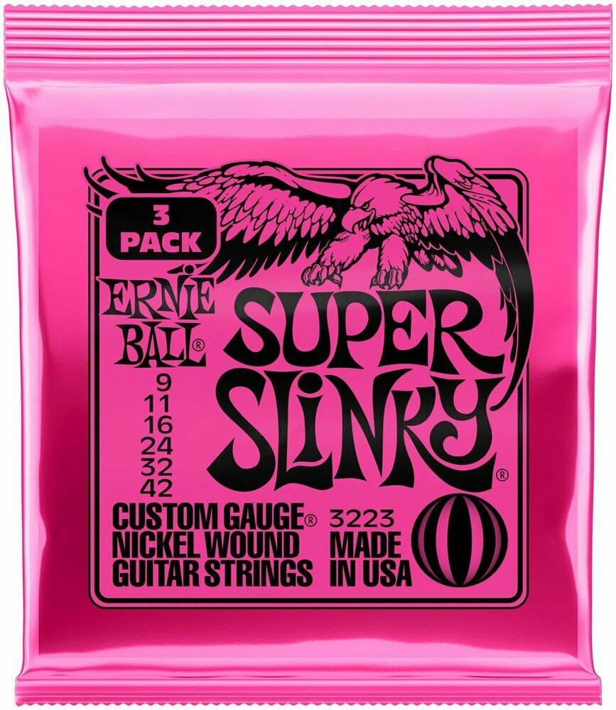 ERNIE BALL 3223 Nickel Wound Slinky Super 3 Pack 9-42 - Струны для электрогитары