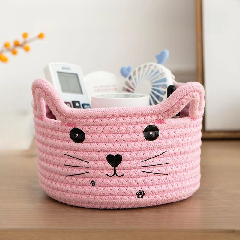 Хлопковая корзина для хранения Розовый, Pink Хлопковая корзина для