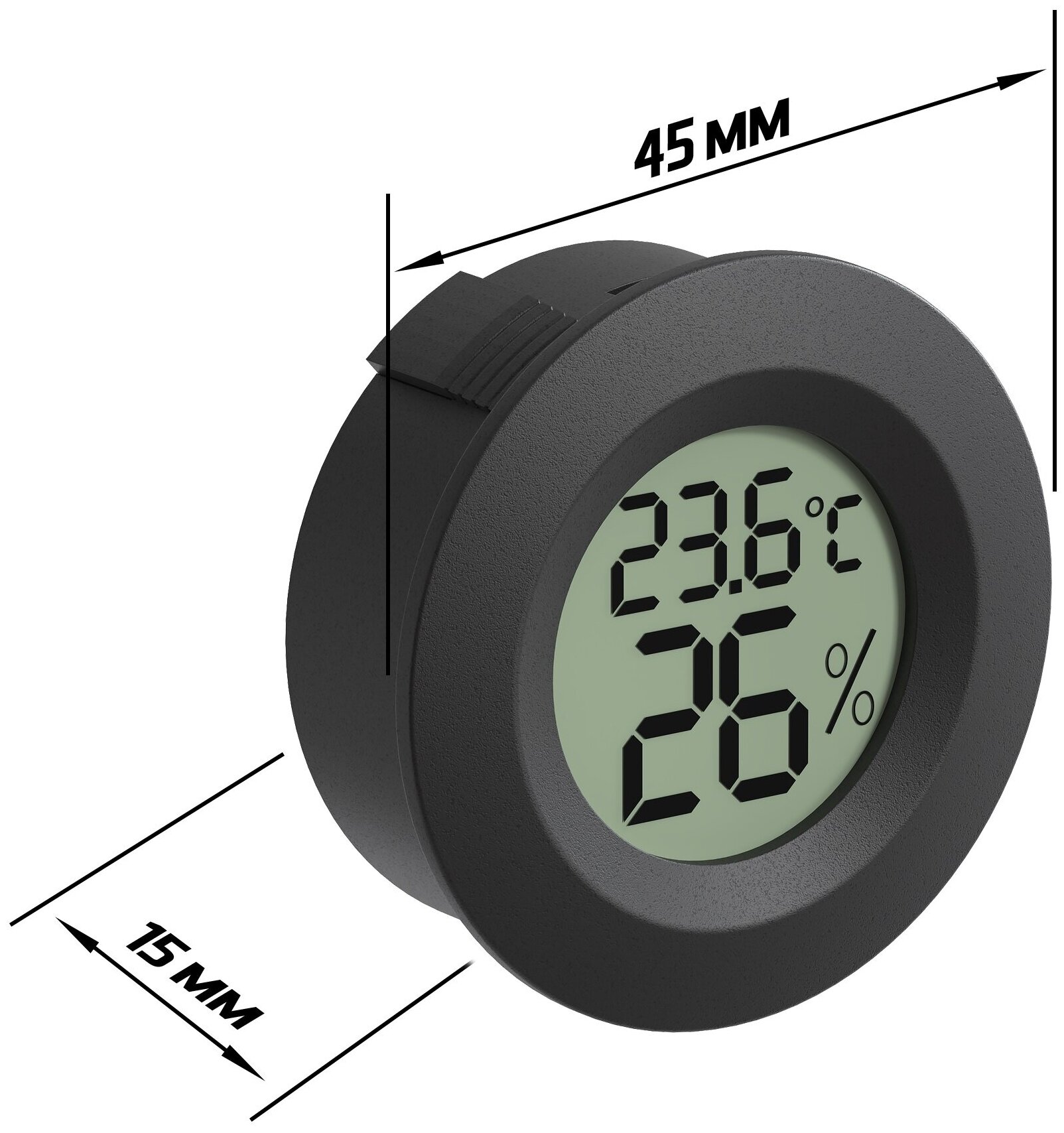 Встраиваемый термометр с измерением влажности техметр Т-1816 (Черный) - фотография № 8