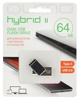 Флешка Qumo Hybrid II 64Gb черный