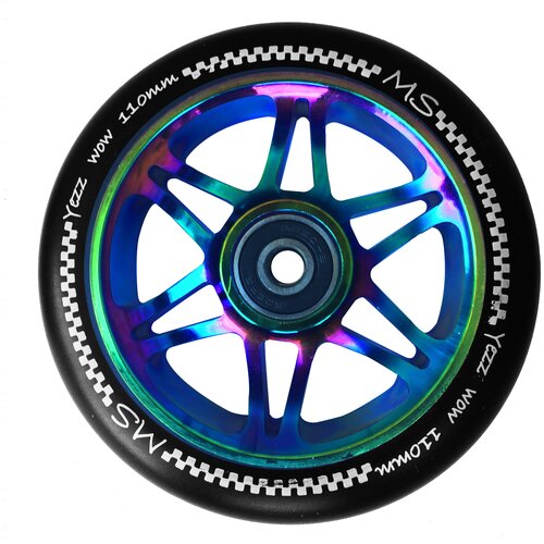 колесо yezz колесо для трюкового самоката yezz 110 мм 6 2s 6 спиц двойных синий Колесо Yezz Колесо для трюкового самоката Yezz 110 мм 6/2S-6 спиц двойных бензин