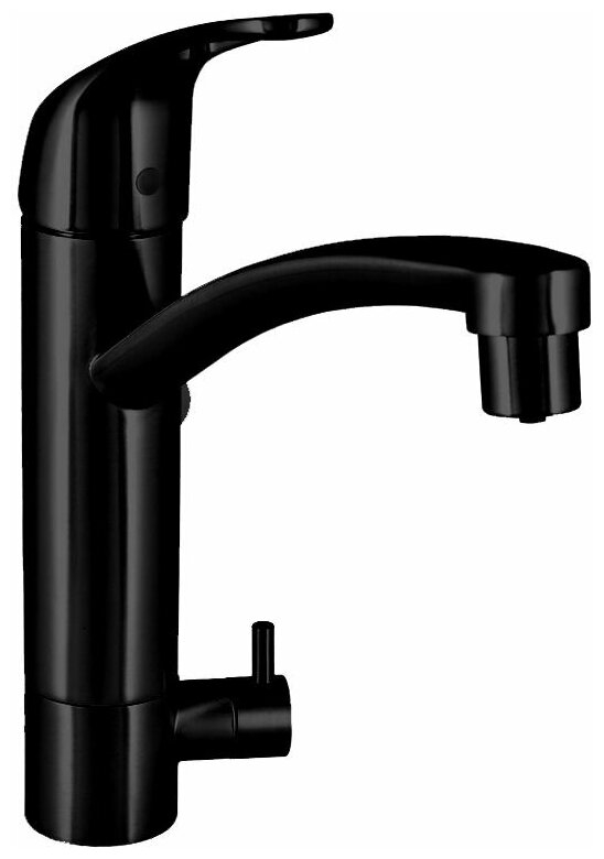 Смеситель для кухни WISENT 4298 с подводкой питьевой воды (черный)