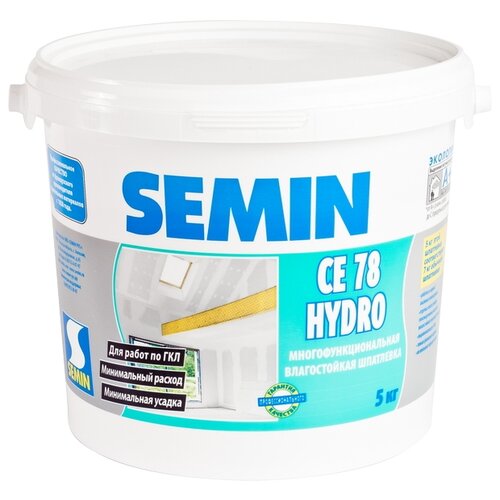 semin шпатлевка fibrelastic эластичная 300 г туба Шпатлевка SEMIN СE 78 Hydro, 5 кг