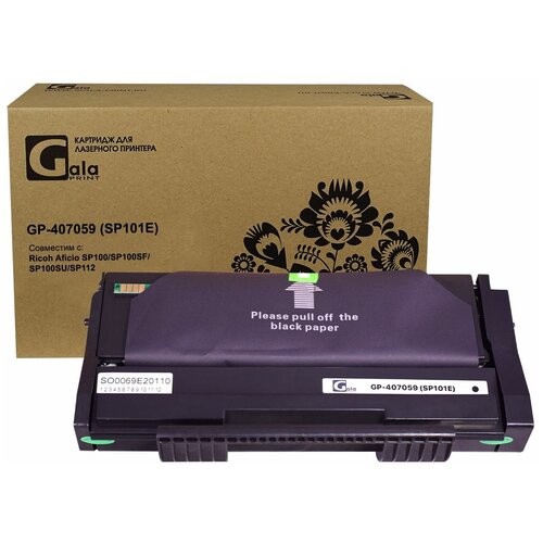 Картридж GalaPrint 407059 (SP101E) для Ricoh Aficio SP100/SP100SF/SP100SU/SP112 2000 копий лазерный, совместимый картридж galaprint 407059 sp101e для ricoh aficio sp100 sp100sf sp100su sp112 2000 копий лазерный совместимый