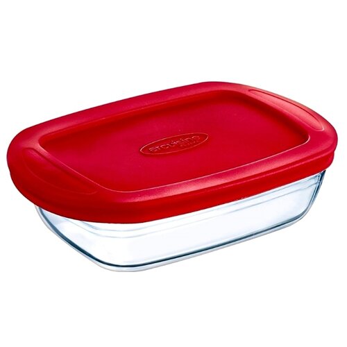 фото Форма для запекания стеклянная Pyrex 216 (28х20х8 см) прозрачный/красный