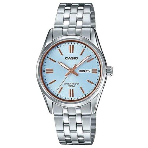 Наручные часы CASIO Collection LTP-1335D-2A, серебряный, голубой casio general mtp 1335d 2a