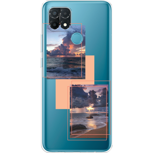 Силиконовый чехол на Oppo A15s / Оппо A15s Sky collage, прозрачный силиконовый чехол на oppo a15s оппо a15s прозрачный