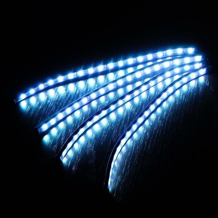 Подсветка салона 18 LED-5050 32 см пульт светомузыка мультисвет RGB 4 шт