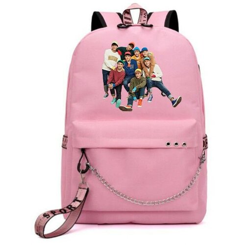 Рюкзак EXO розовый с цепью №2