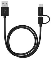 Кабель Deppa USB - USB Type-C/microUSB (72253/72254) 1.2 м белый