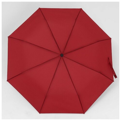 Мини-зонт автомат, 3 сложения, купол 98 см., 8 спиц, чехол в комплекте, красный