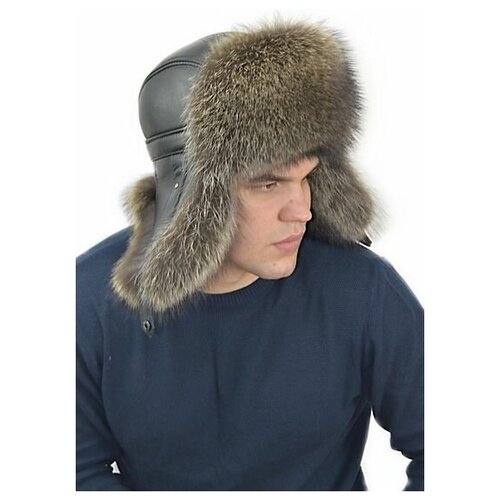 фото Мужская шапка из меха енота не-043-м размер 60 ярмарка шапок