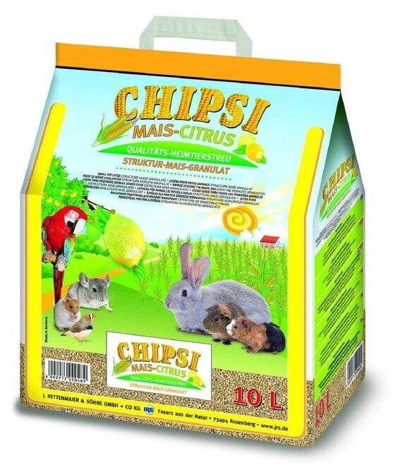 Наполнитель Chipsi Mais Citrus 10л*4,6кг Кукурузный ароматизированный