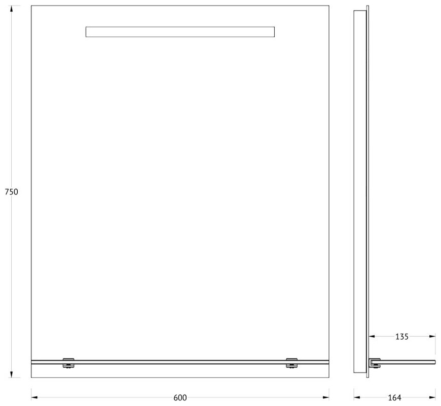 Зеркало настенное Прямоугольное c полочкой и встроенным LED-светильником Ledline-S EVOFORM 60x75 см, BY 2154 - фотография № 5