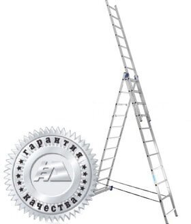 Стремянка Alumet Лестница-стремянка трехсекционная алюминиевая 3х7 5307