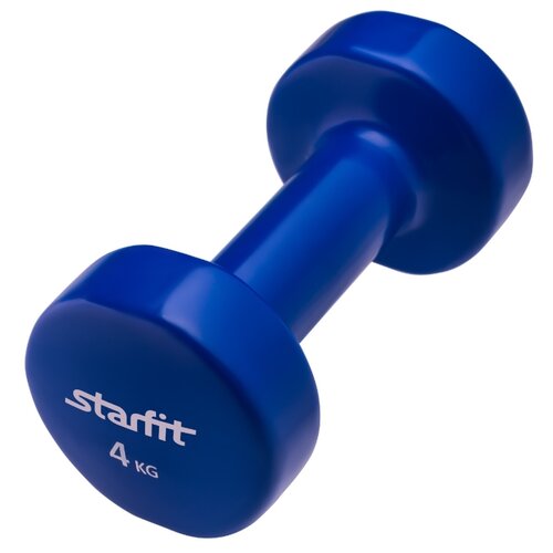 фото Гантель цельнолитая Starfit DB-101 4 кг темно-синяя