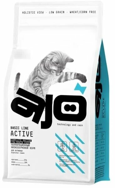 AJO Cat Аctive Сухой полнорационный корм для взрослых кошек 400г - фотография № 14