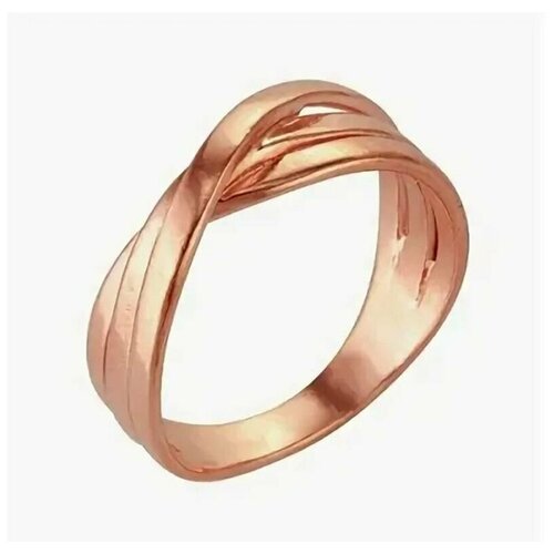 Кольцо переплетенное Красная Пресня, размер 19, золотой, розовый кольцо переплетенное tasyas размер 19 золотой
