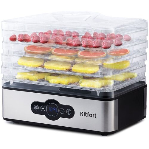 Сушка для фруктов и овощей Kitfort КТ-1914 5под 240Вт черный 814600₽