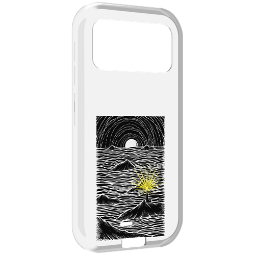 Чехол MyPads маяк в черно белом море для Oukitel F150 H2022 задняя-панель-накладка-бампер
