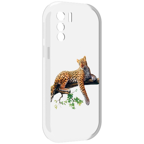 Чехол MyPads леопард-на-дереве детский для UleFone Note 13P задняя-панель-накладка-бампер