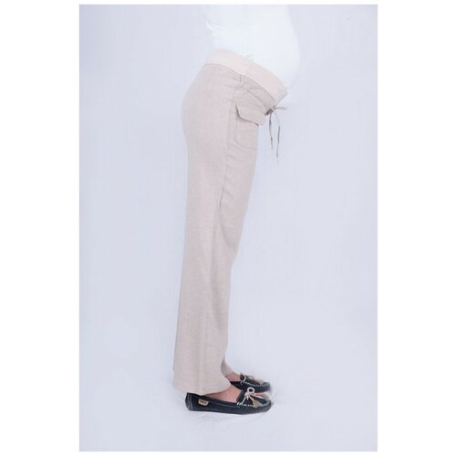 фото Брюки летние прямые варенный лен с кармашком впереди и завязками (42-56) pip style 151068 (молоко; размер 56) pip stile, украина