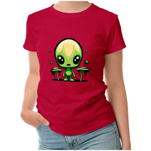 фото Женская футболка «зеленый человечек, пришелец из космоса» (2xl, белый) roly