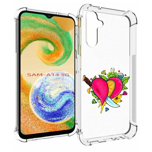 Чехол MyPads Фруктовое сердце для Samsung Galaxy A14 4G/ 5G задняя-панель-накладка-бампер